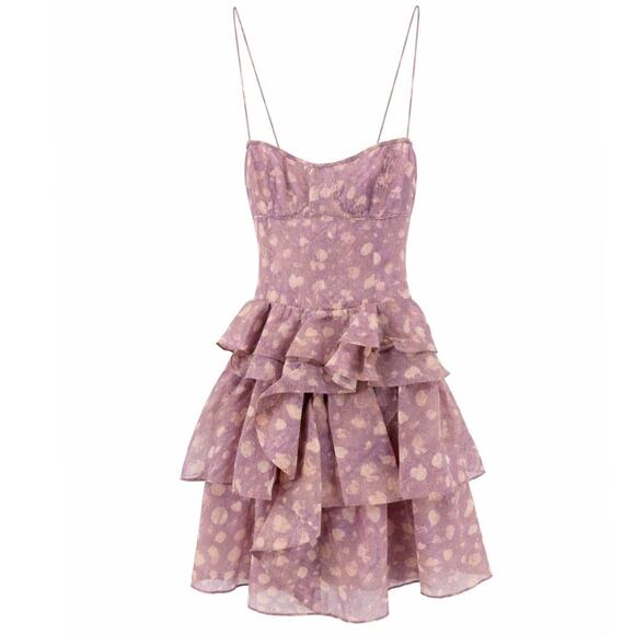 Ulla Johnson Dresses & Skirts - Ulla Johnson Celina Silk Cotton Blend Dress Sz 8 Ruffle Pattern Mini NWOT